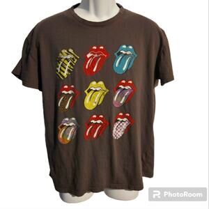 Rolling Stones graphic t-shirt classic tongue and lip logo Gray sz. XL